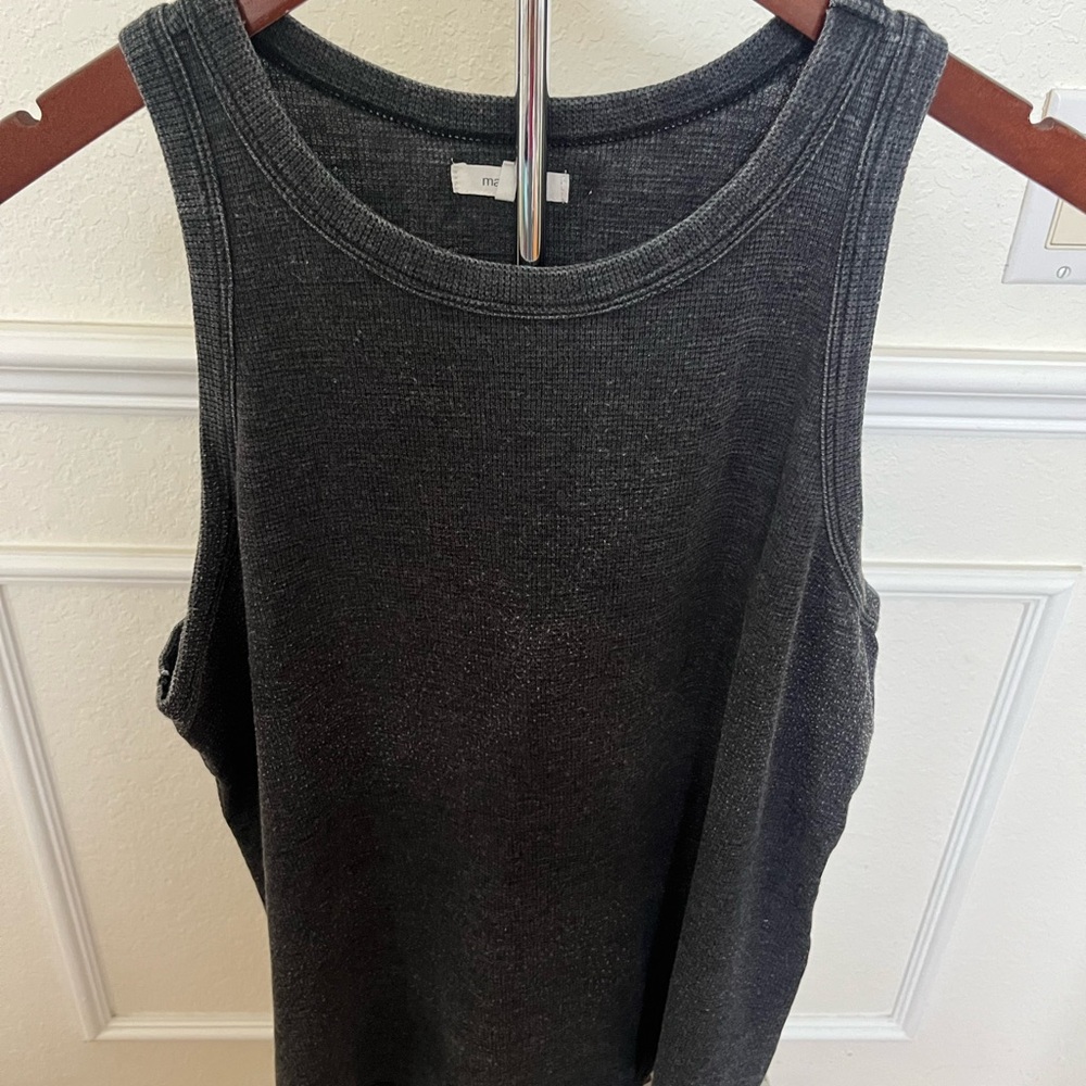 Maurices Gray Sleeveless Tank Top with Crew Neckline